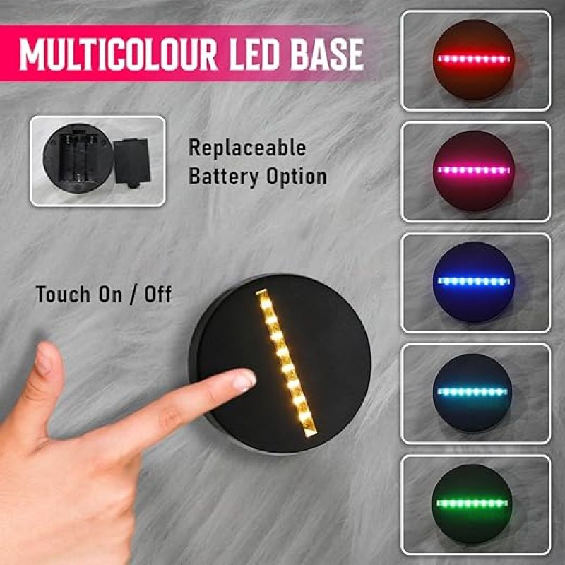 Brother Gifts 7 Color Changing Light with On/Off Touch Button | 3D Night Light Thank You Gift for Bhai | 3D Illusion Lamp for Brother | Birthday Gift for Brother